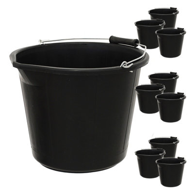 simpa-13l-3-gallon-black-heavy-duty-builder-s-bucket-set-of-10