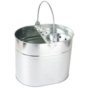 simpa 15L Galvanised Large Steel Mop Bucket with Handle