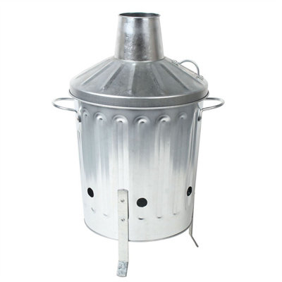 simpa 15L Garden Galvanised Incinerator Fire Bin Rubbish Pit