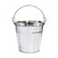 simpa 15L Heavy Duty Galvanised Metal Bucket Pail with Handle - Set of 5