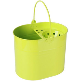simpa 15L Lime Green Large Steel Mop Bucket with Handle