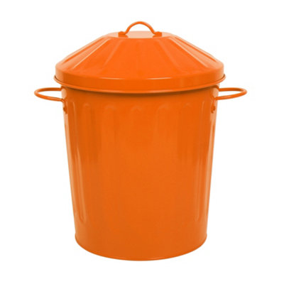 Simpa 15L Vintage Metal Bin Orange DIY at B&Q