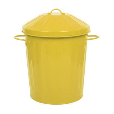 Simpa 15L Vintage Metal Bin - Yellow