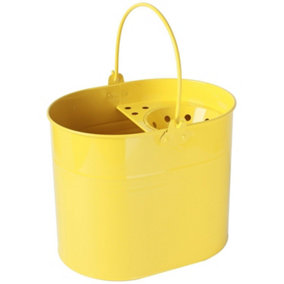 simpa 15L Yellow Large Steel Mop Bucket with Handle
