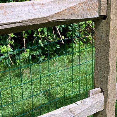simpa 1M x 10M Green PVC Coated Galvanised Steel Wire Garden Fencing - 4