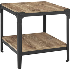 simpa 20" Reclaimed Rustic Wood End Side Tables - Set of 2