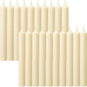 simpa 20PC Unscented Ivory Straight Tapered Dinner Candles 170 x 22mm