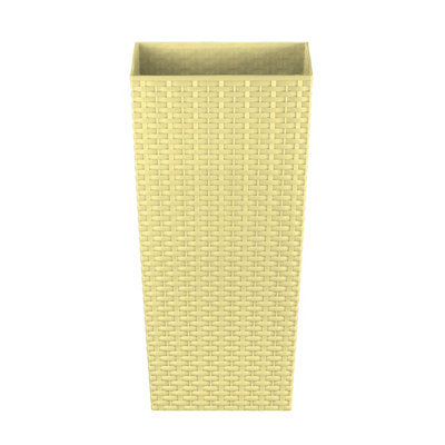 simpa 27L Cream Rattan Plant Pots Set - 4