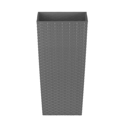 simpa 27L Grey Rattan Plant Pots Set