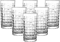 simpa 285ml Woven Pattern Highball Drinking Glasses, Set of 6