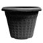 simpa 2PC Black Geometric Petals Plastic Plant Pots 34cm (Dia)