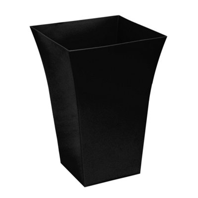 simpa 2PC Black Large Milano Plastic Planters. - 1