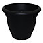 simpa 2PC Black Round Winchester Plastic Garden Planters 35cm (Dia).