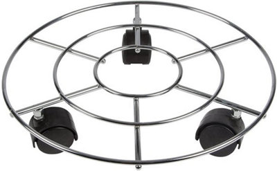 simpa 2PC Chrome Plant Pot Mover Transporter - 29.5cm (W) x 6.5cm (H)