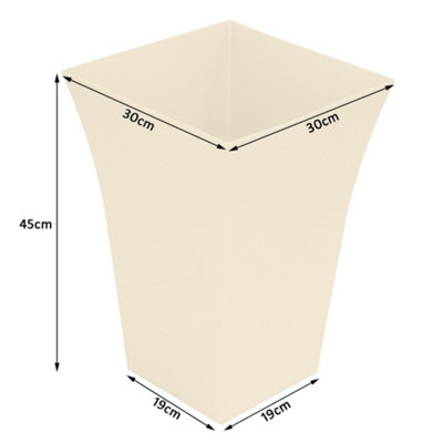 simpa 2PC Cream Large Milano Plastic Planters. - 3