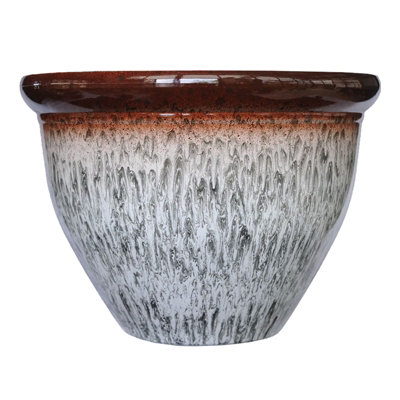 simpa 2PC Grey Drip Glaze Effect Plastic Planters 30.5cm (Dia)