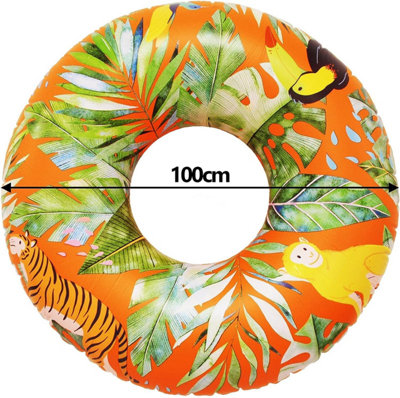 simpa 2PC Large Inflatable Jungle Swimming Ring Pool Float 100cm