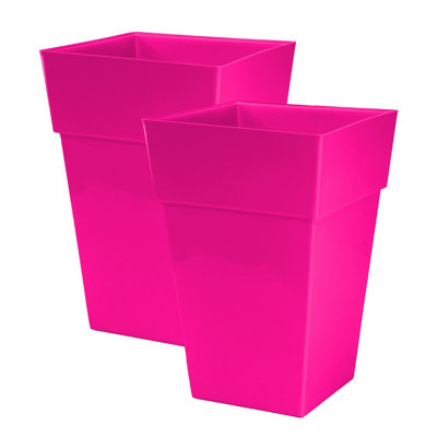 simpa 2PC Moda Milano 28L Pink Plastic Planters.
