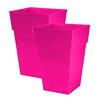 simpa 2PC Moda Milano 28L Pink Plastic Planters.