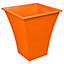 simpa 2PC Orange Large Metallic Style Plastic Planters.