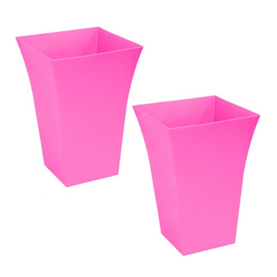 simpa 2PC Pink Large Milano Plastic Planters.