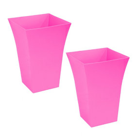 simpa 2PC Pink Large Milano Plastic Planters.