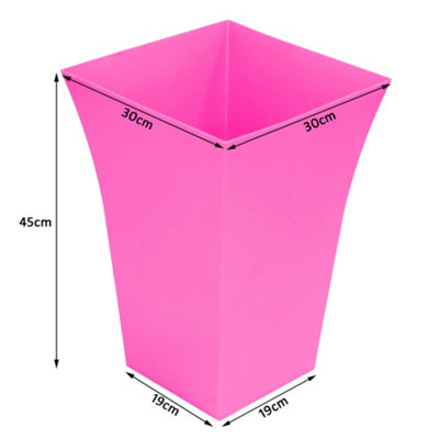 simpa 2PC Pink Large Milano Plastic Planters. - 3