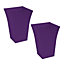 simpa 2PC Purple Large Milano Plastic Planters.