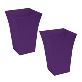 simpa 2PC Purple Large Milano Plastic Planters.