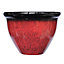 simpa 2PC Red Drip Glaze Effect Plastic Planters 39.5cm (Dia)