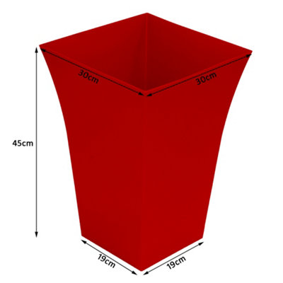 simpa 2PC Red Large Milano Plastic Planters. - 3