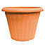 simpa 2PC Terracotta Geometric Petals Plastic Plant Pots 34cm (Dia)