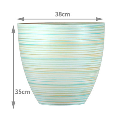 simpa 2PC White Serenity Rings Plastic Planters 38cm (Dia). - 4