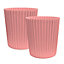 simpa 2PC XL Pink Wave Plastic Planters.