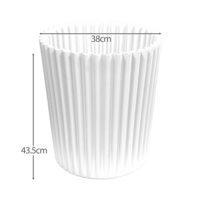 simpa 2PC XL White Wave Plastic Planters. - 3