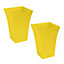 simpa 2PC Yellow Large Milano Plastic Planters.