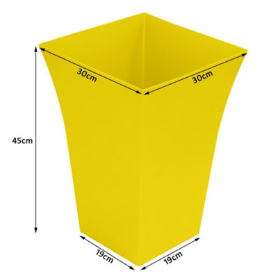 simpa 2PC Yellow Large Milano Plastic Planters. - 3