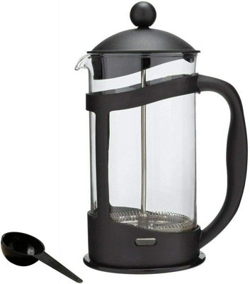 simpa 3 Cup Black Plastic Cafetiere Coffee Maker French Press Pot - Set of 2