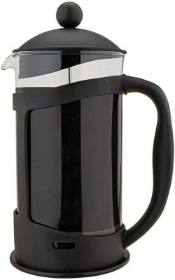 simpa 3 Cup Black Plastic Cafetiere Coffee Maker French Press Pot - Set of 2
