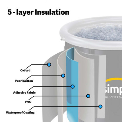 simpa 330L Ice Bath Cold Water Therapy Pod with Lid - GREY