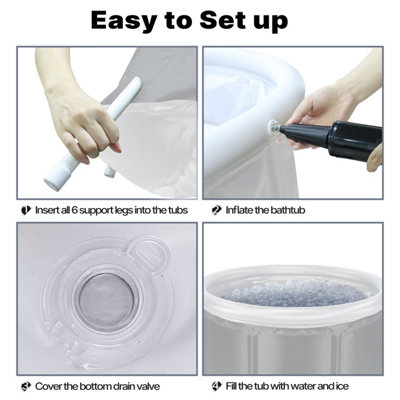 simpa 330L Ice Bath Cold Water Therapy Pod with Lid - GREY