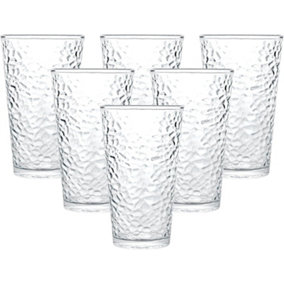 simpa 335ml Hammer Pattern Finish Drinking Glasses, Set of 6