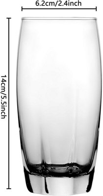simpa 365ml Premium Modern Highball Drinking Glasses, Set of 6