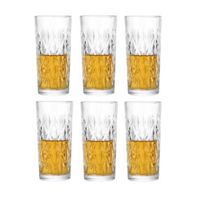 simpa 370ml Old-Fashion Highball Drinking Glasses, Set of 6
