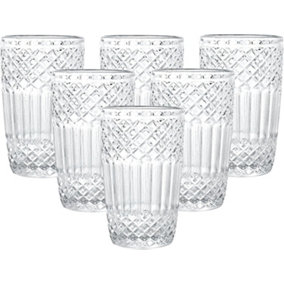 simpa 380ml Royal Posh Highball Drinking Glasses, Set of 6