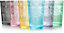 simpa 380ml Vintage Embossed Multicolour Highball Drinking Glasses, Set of 6