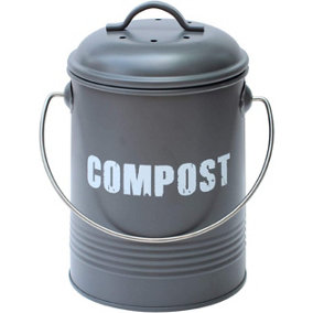 simpa 3L Grey Compost Food Waste Recycling Bin Caddy