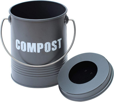 simpa 3L Grey Compost Food Waste Recycling Bin Caddy