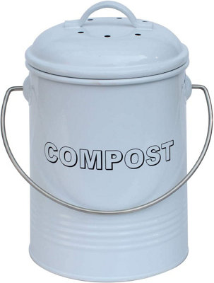 simpa 3L White Compost Food Waste Recycling Bin Caddy