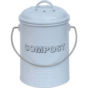 simpa 3L White Compost Food Waste Recycling Bin Caddy